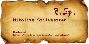 Nikolits Szilveszter névjegykártya